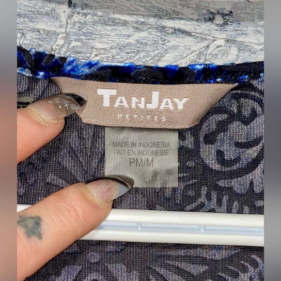 TanJay Blue Velvet Tank Top Petite Medium - Picture 2 of 4